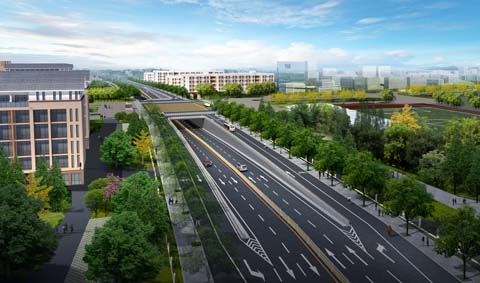 福州大學學府北路機動車下穿地道工程開工