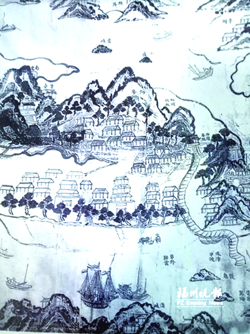 明萬(wàn)歷年間族譜里描繪的甘棠港,。圖片來(lái)源 福州晚報(bào).jpg